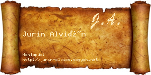 Jurin Alvián névjegykártya
